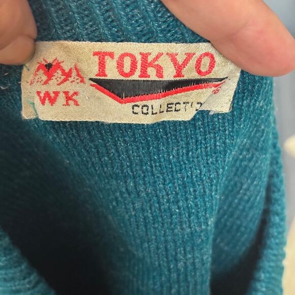 Rare Vintage WK Tokyo Collection Cap Sleeve Dolman Sweater 80s 90s Japan - Picture 6 of 7